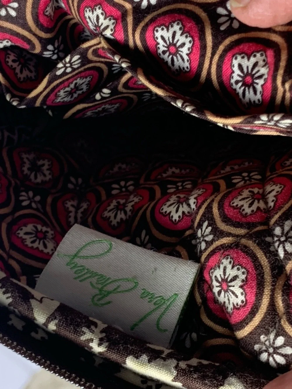 Vera Bradley Mini Hipster Crossbody Brown Imperial Toile Retired Quilted Bag